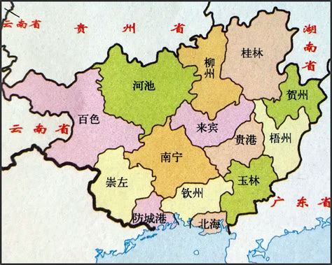 廣西地圖|广西壮族自治区地图全图